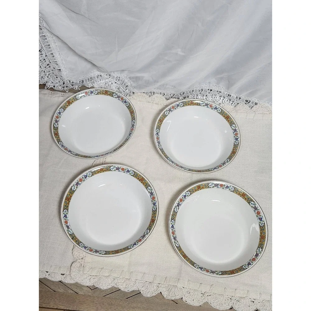 Alfred Meakin England Ironstone China Set 14pc Floral Border Dinnerware Antique